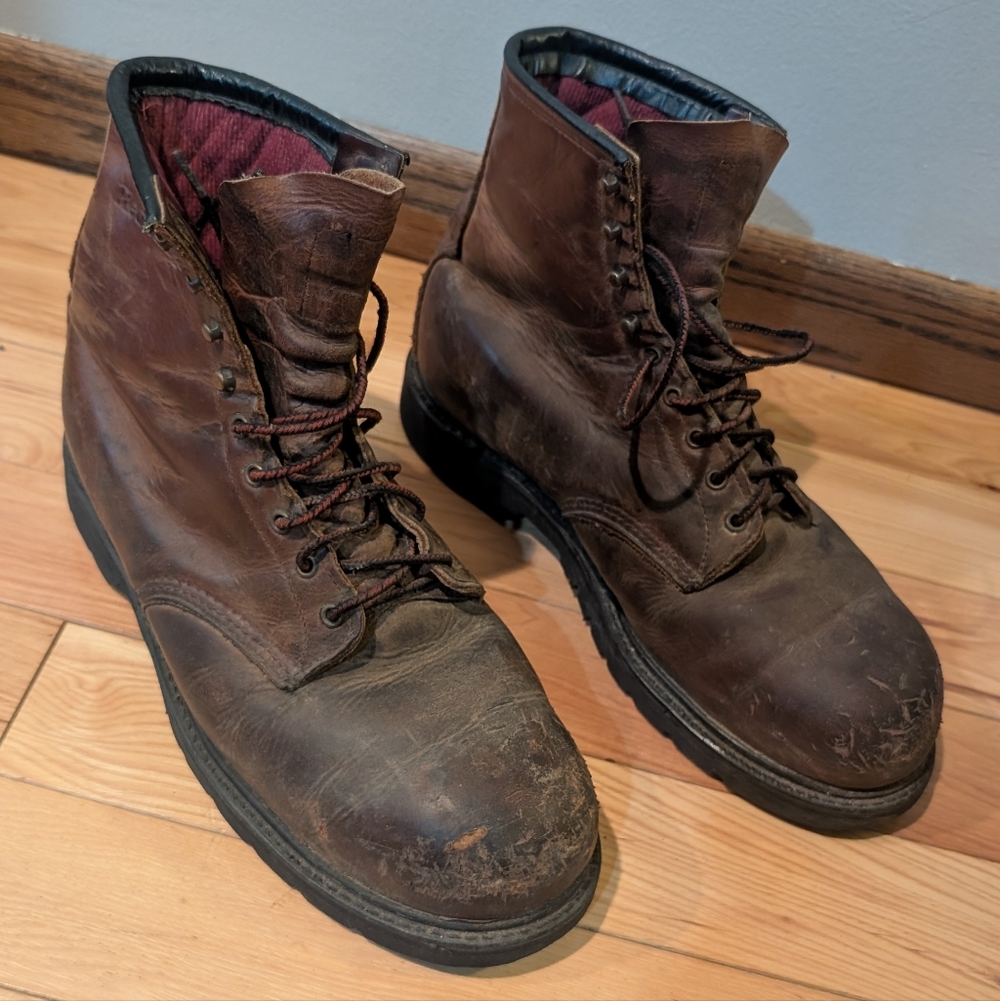 Red Wing Shoes Steel Toe Dark Brown Leather Boots
